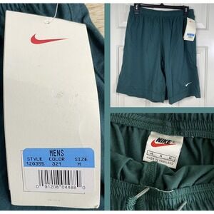 Nike Drawstring Shorts Mens Medium Green DriFit‎ Cotton Retro 90s Athletic Gym